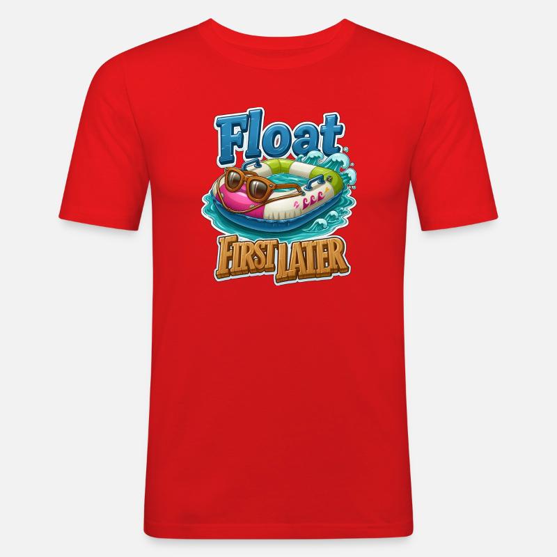 Float First, Later - Men's Slim Fit T-Shirt - red