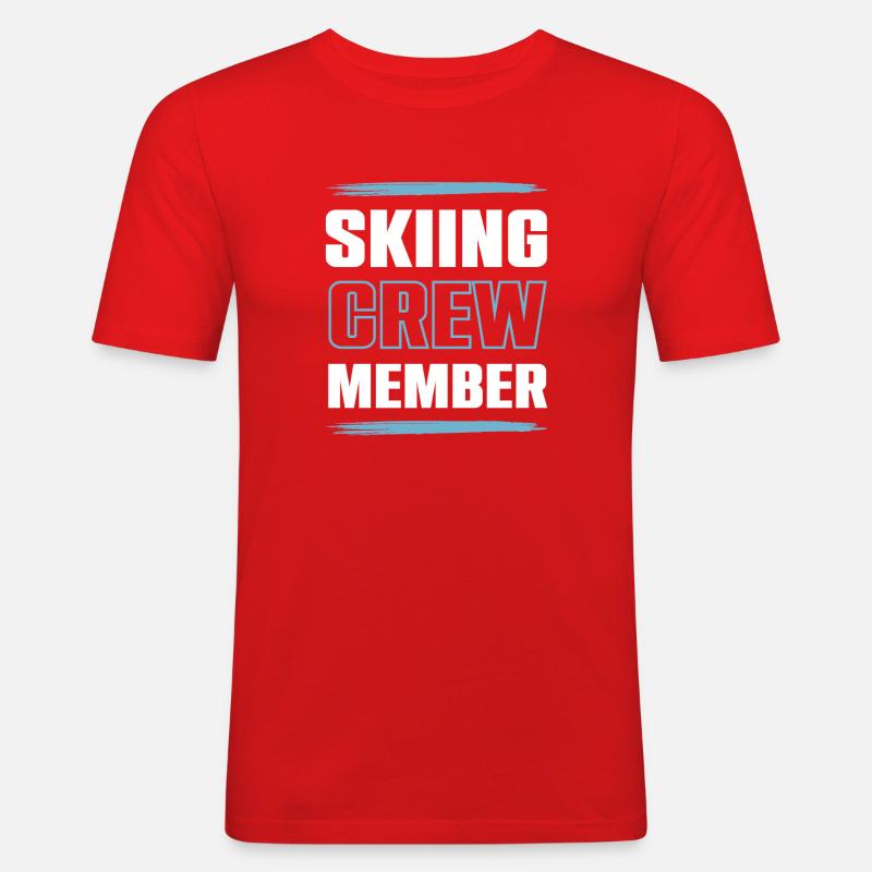 Skiing Crew - Männer Slim Fit T-Shirt - Rot
