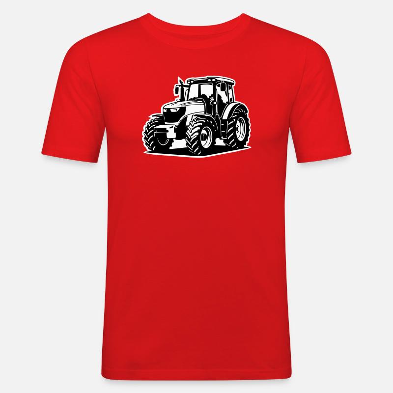 Traktor / Trecker / Schlepper (2-farbig) - Männer Slim Fit T-Shirt - Rot