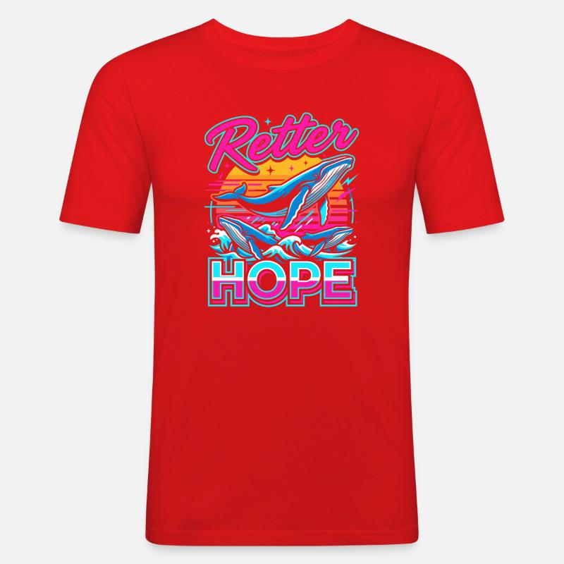Neon-Wal Hoffnung - Männer Slim Fit T-Shirt - Rot