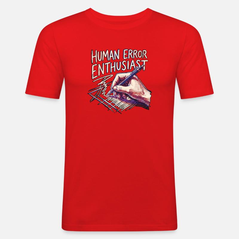 Human Error Enthausiast - Männer Slim Fit T-Shirt - Rot