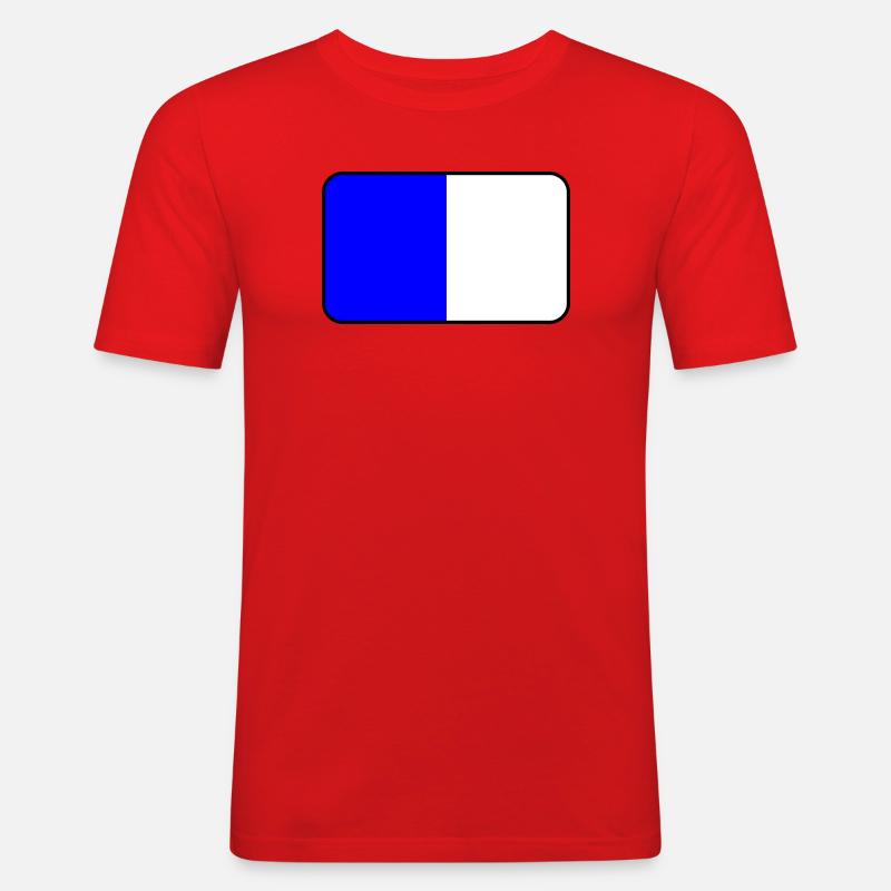 Spa-Flaggenemblem - Männer Slim Fit T-Shirt - Rot