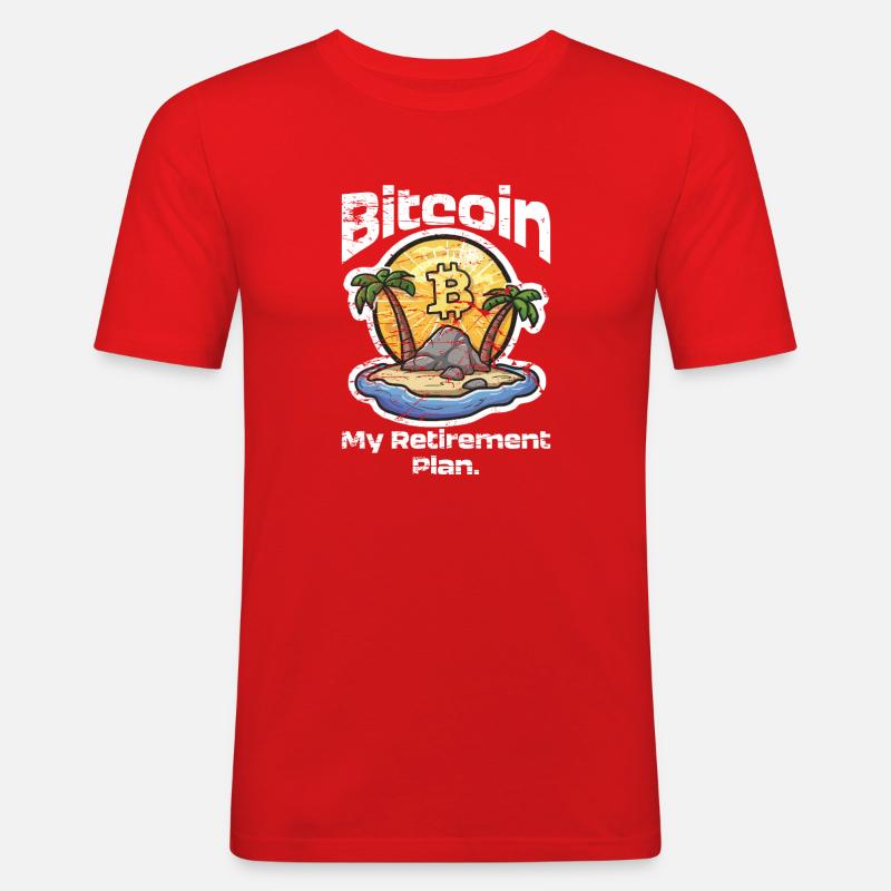 Plan Bitcoin - Männer Slim Fit T-Shirt - Rot