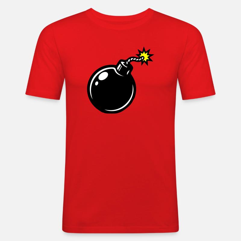 Bomb Comic - T-shirt près du corps Homme - rouge