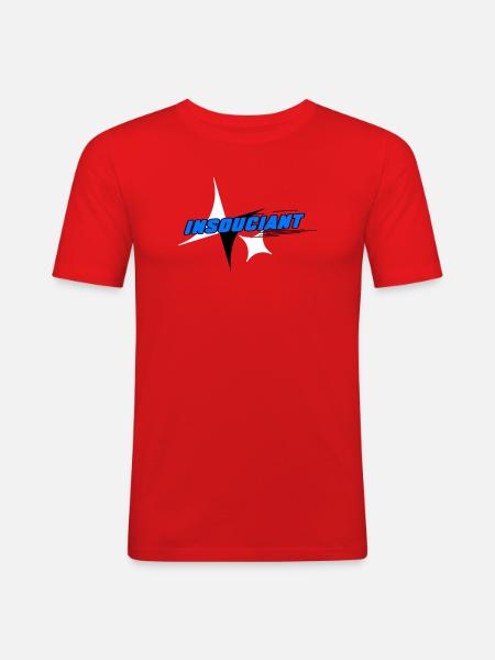 Insouciant Bleu Dynamique - T-shirt près du corps Homme - rouge