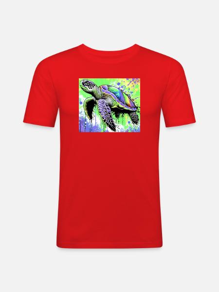 turtle - Men's Slim Fit T-Shirt - red