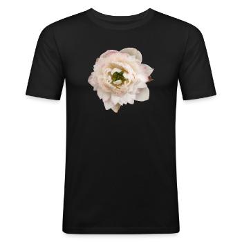 Exotic_Double_Petal_Lotus_Floral_Print - T-shirt près du corps Homme - noir - Devant - Nik (191cm)