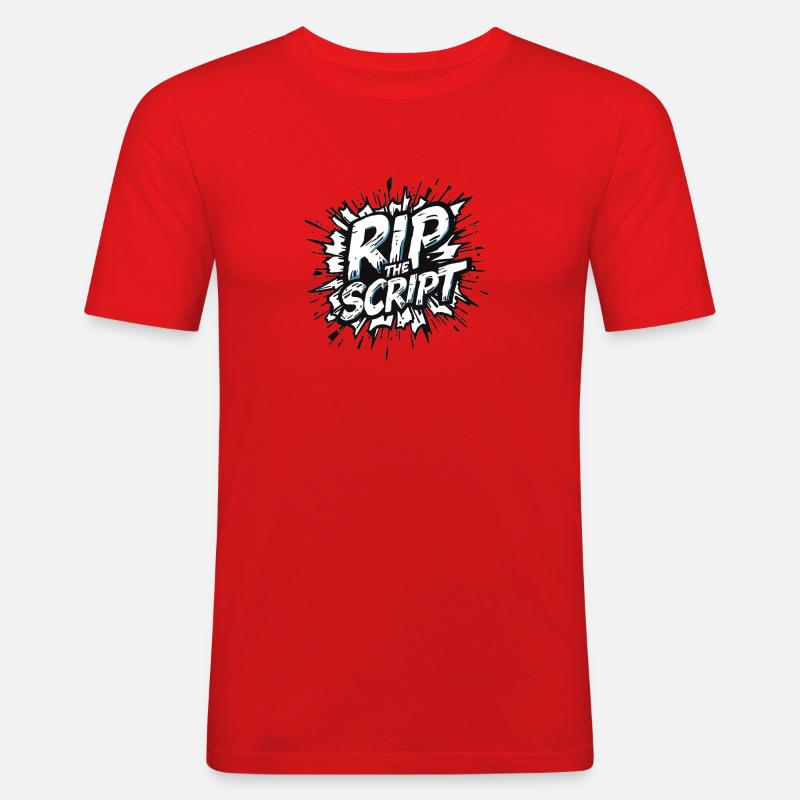Rip the Script Burst - Men's Slim Fit T-Shirt - red