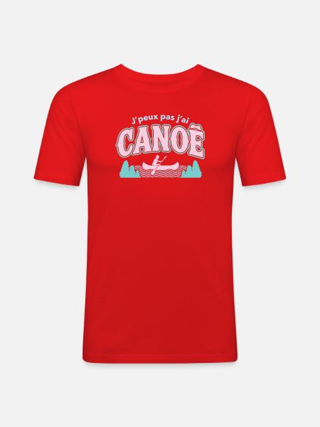 J'peux pas j'ai CANOE - T-shirt près du corps Homme - rouge