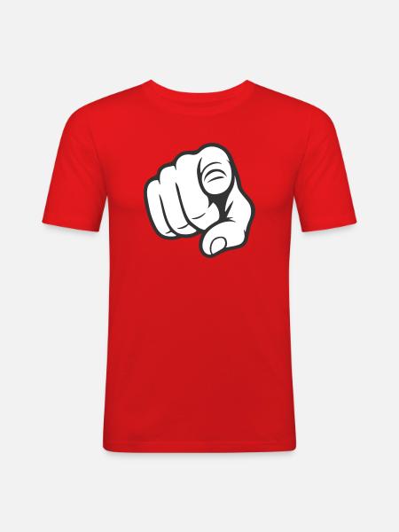 Pointing Finger You Gesture Sticker Design - Men's Slim Fit T-Shirt - red