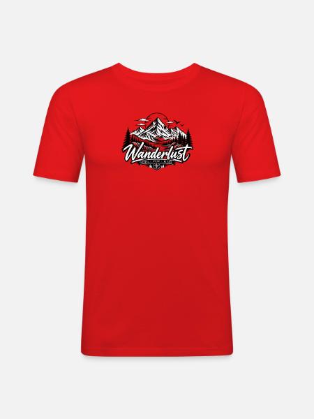 Wanderlust - Men's Slim Fit T-Shirt - red