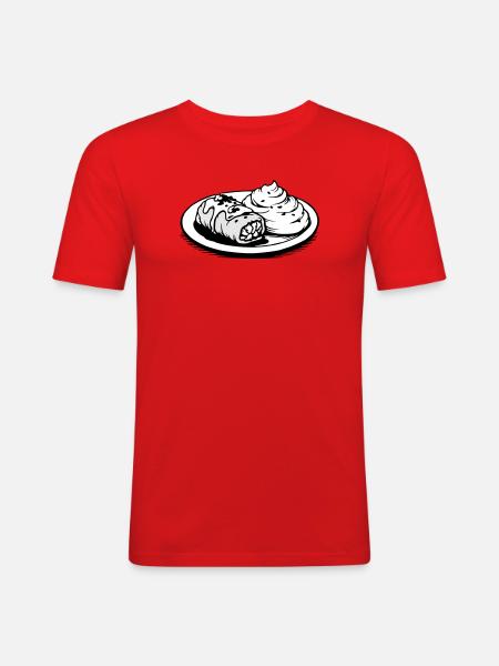 Golubzi cabbage wrap with mashed potatoes - Men's Slim Fit T-Shirt - red
