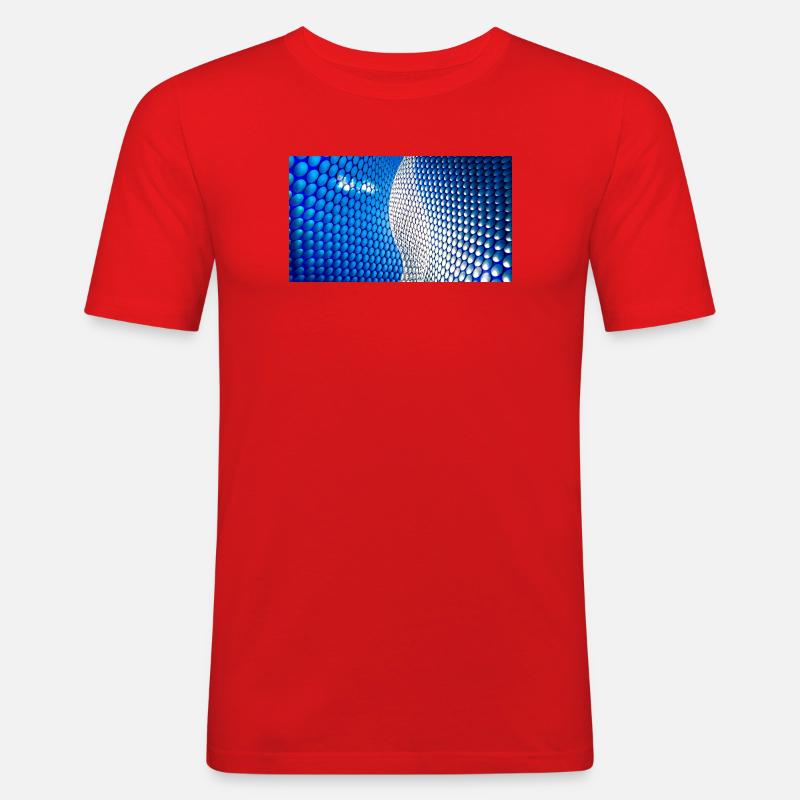 Cobalt Bubblewave Abstract - Männer Slim Fit T-Shirt - Rot