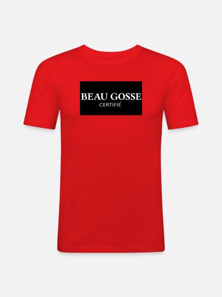 Certified Handsome Kid Logo - Men's Slim Fit T-Shirt - red