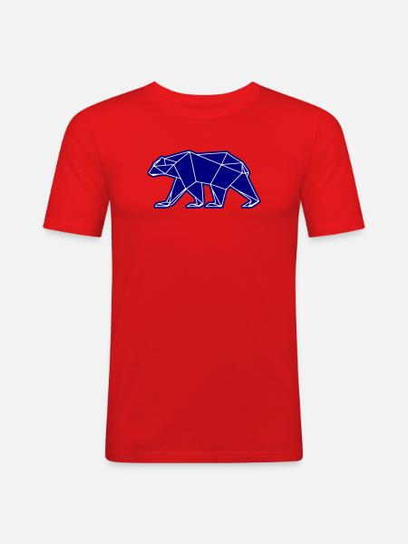 Polar Bear Polar Bear Polygon Icon - Men's Slim Fit T-Shirt - red