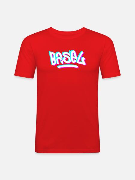 Basel Day Graffiti - Men's Slim Fit T-Shirt - red