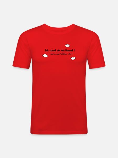 Ich schenk dir den Himmel - Männer Slim Fit T-Shirt - Rot
