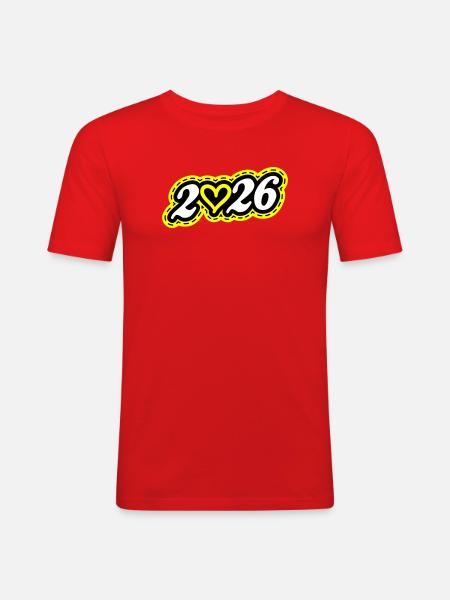 2026 Heart - Men's Slim Fit T-Shirt - red