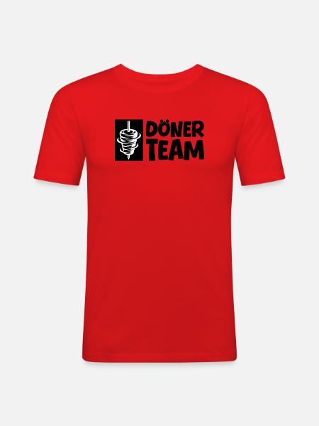Döner Team - Männer Slim Fit T-Shirt - Rot