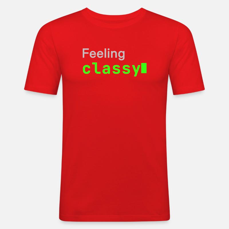 Feeling classy | Developer mood - Männer Slim Fit T-Shirt - Rot