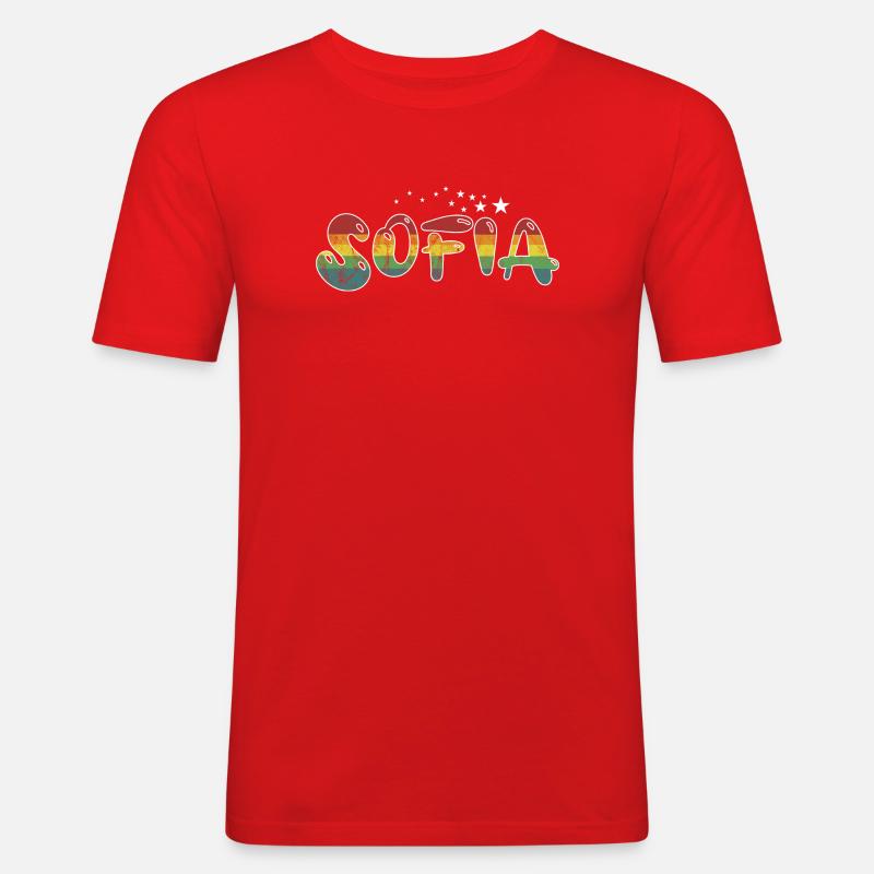 Nome Sofia Maiden name Gift - Maglietta aderente da uomo - rosso