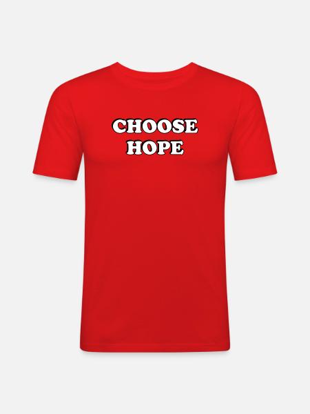 Choose Hope Bold Typography - Men's Slim Fit T-Shirt - red