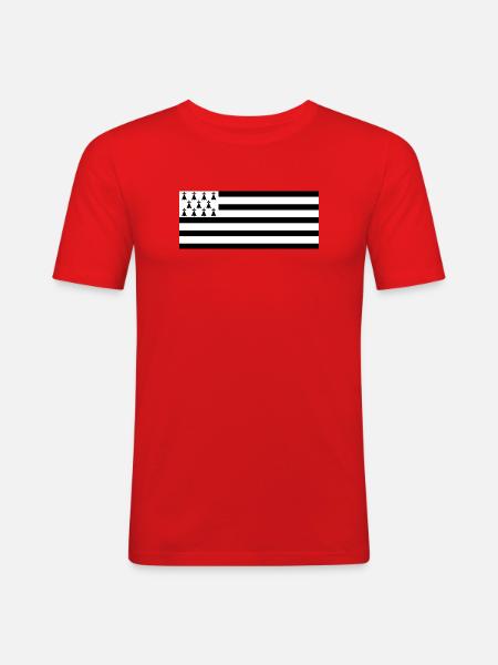 Brittany Breton Flag - Men's Slim Fit T-Shirt - red