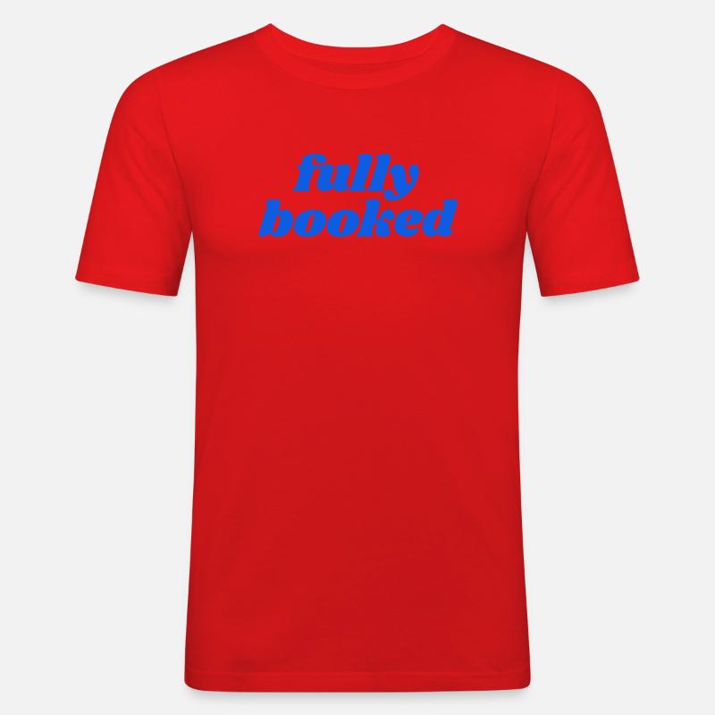 fully booked - Männer Slim Fit T-Shirt - Rot