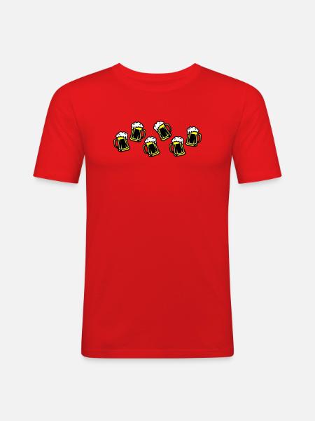 Beer Beer Glass Beer Mug - Men's Slim Fit T-Shirt - red