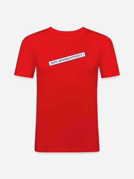 Noël à 100 % - T-shirt près du corps Homme - rouge
