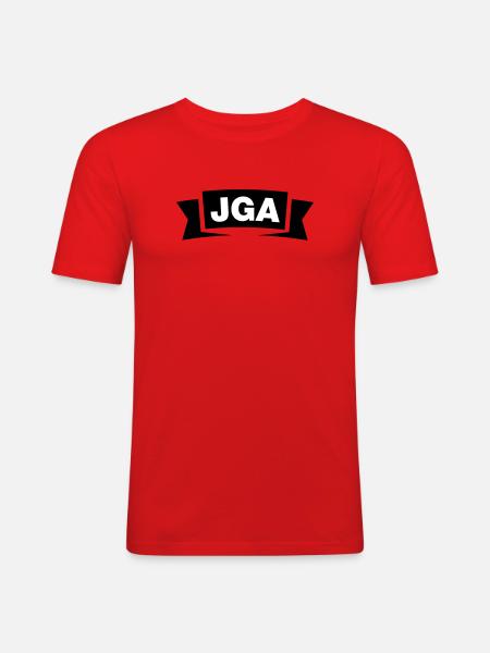 Bachelor Party Emblem / Logo - Men's Slim Fit T-Shirt - red
