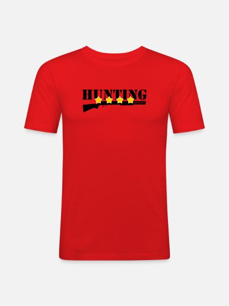 Chasse - Chasseur - T-shirt près du corps Homme - rouge
