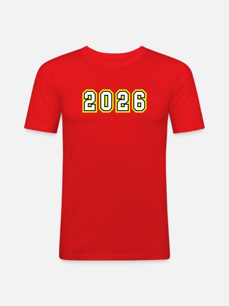 Année 2026 - T-shirt près du corps Homme - rouge
