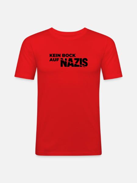 Kein_Bock_auf_Nazis - Männer Slim Fit T-Shirt - Rot