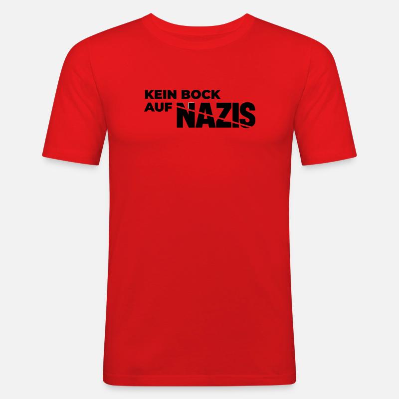 Kein_Bock_auf_Nazis - Männer Slim Fit T-Shirt - Rot