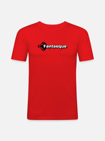 Verspieltes Schwarz-Weiß - Männer Slim Fit T-Shirt - Rot