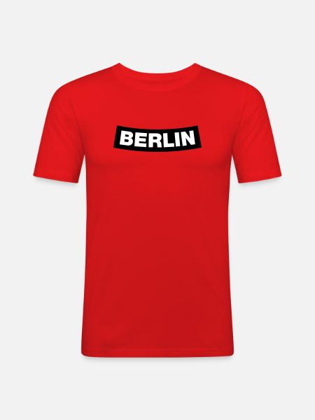 Berlin Chapter Element (JGA MC-Rocker-Design) - Männer Slim Fit T-Shirt - Rot