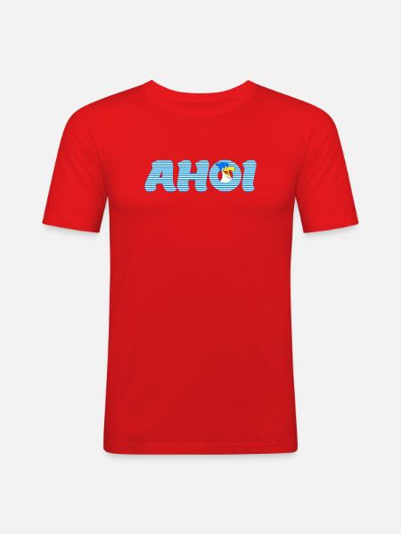 Call Ahoy with Seagull - Men's Slim Fit T-Shirt - red