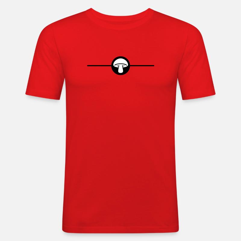 Mushroom Toadstool Icon - Men's Slim Fit T-Shirt - red