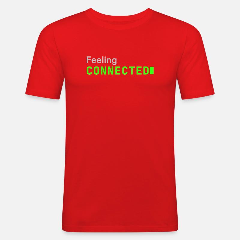 Feeling connected | Developer mood  - Männer Slim Fit T-Shirt - Rot