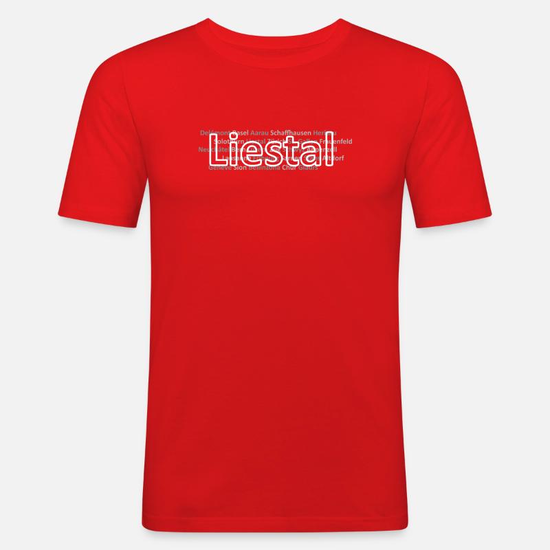 Schweizer Städte Liestal - Männer Slim Fit T-Shirt - Rot