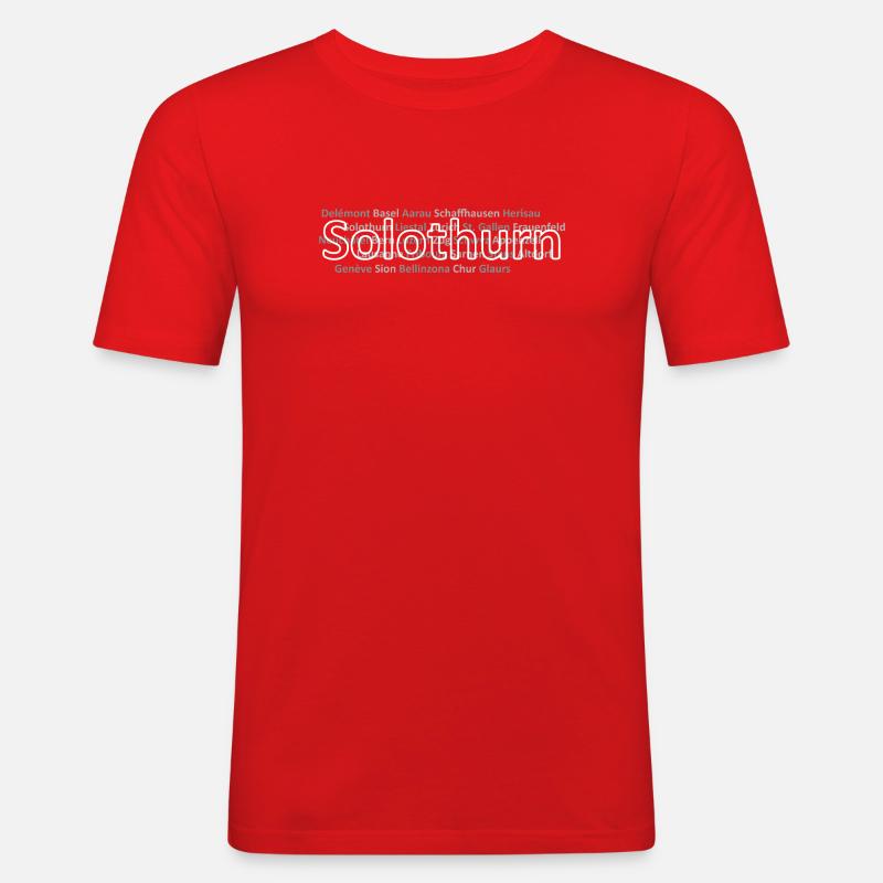 Schweizer Städte Solothurn - Männer Slim Fit T-Shirt - Rot