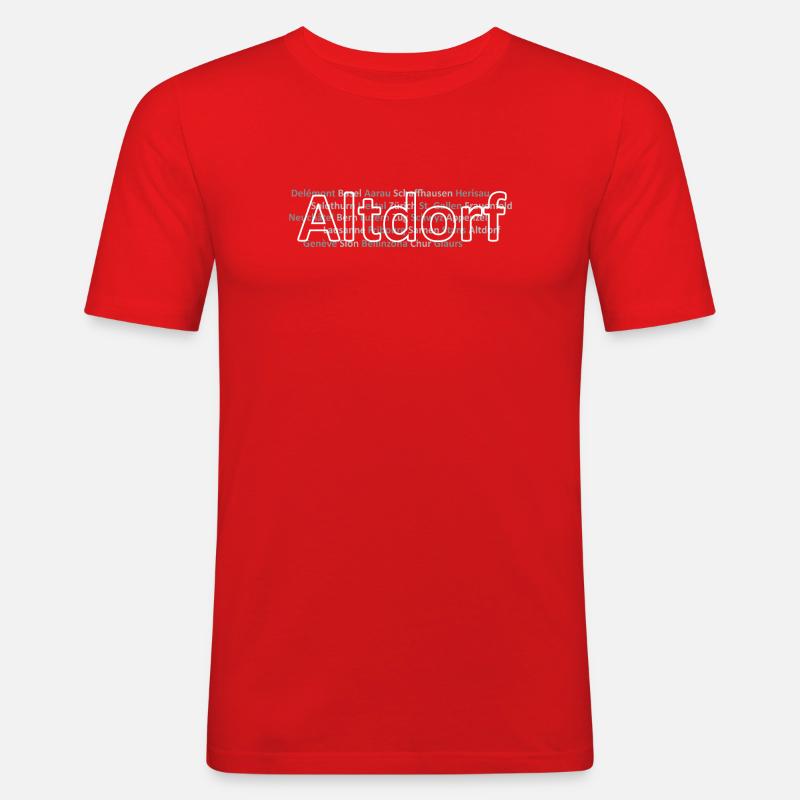 Schweizer Städte Altdorf - Männer Slim Fit T-Shirt - Rot