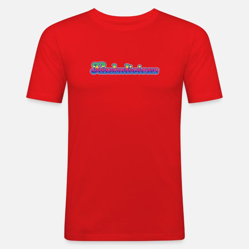 Funkalicious - Männer Slim Fit T-Shirt - Rot