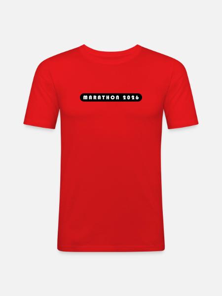 Marathon 2026 lettering - Men's Slim Fit T-Shirt - red