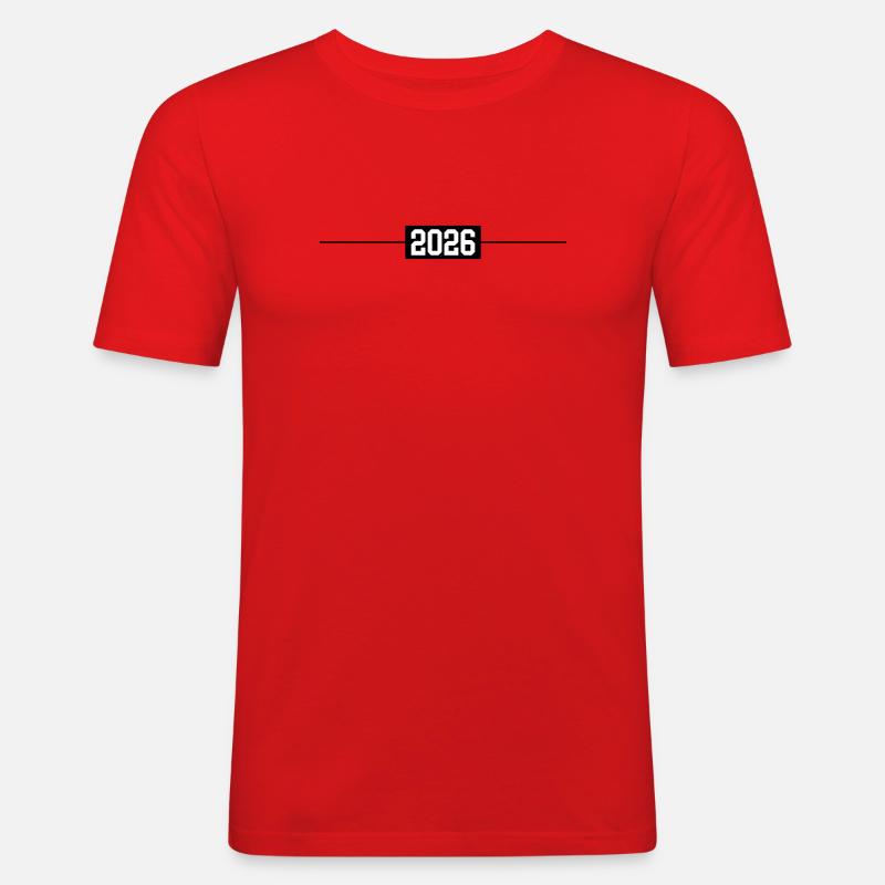 2026 - T-shirt près du corps Homme - rouge