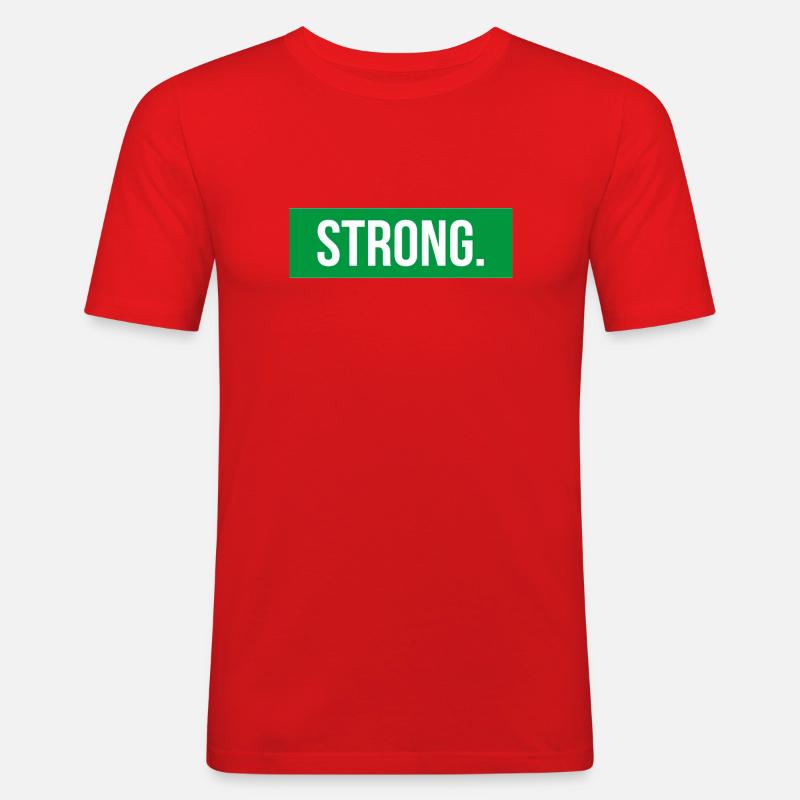 Strong - Männer Slim Fit T-Shirt - Rot