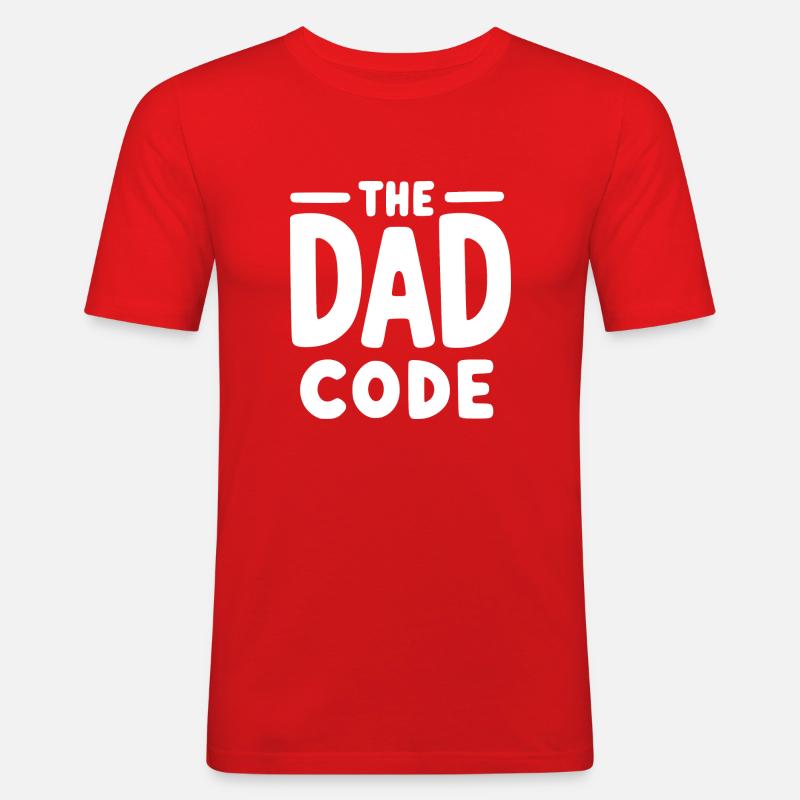 Der Papa-Code - Männer Slim Fit T-Shirt - Rot