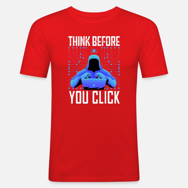 Hacker-Hacker-Hacker-Programmierer Linux Cybersicherheitsdaten - Männer Slim Fit T-Shirt - Rot