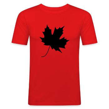Leaf 35 - Men's Slim Fit T-Shirt - red - Front - Jaron (178cm)